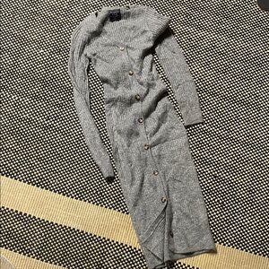 Abercrombie & Fitch Gray Knit Button-Up Dress